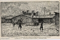 E Fac similé d'un dessin à la plume offert par la société Les amis des Arts du camp de prisonnier de Münster eu Vêtement du prisonnier de guerre, section de Corbeil